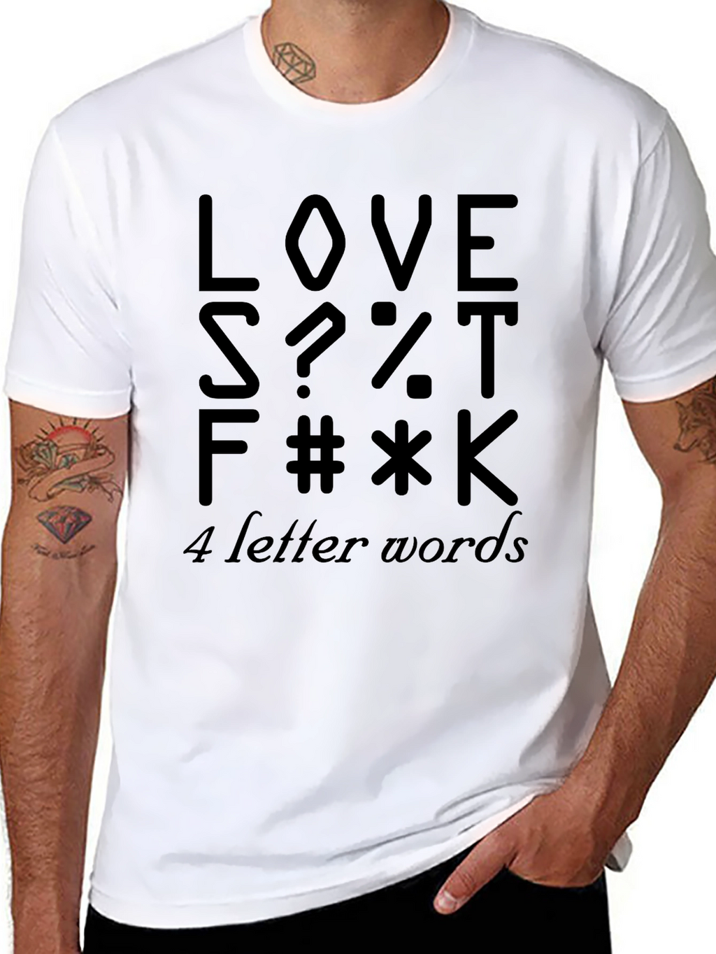 Funny Four Letter Word Graphic Novelty T-Shirt