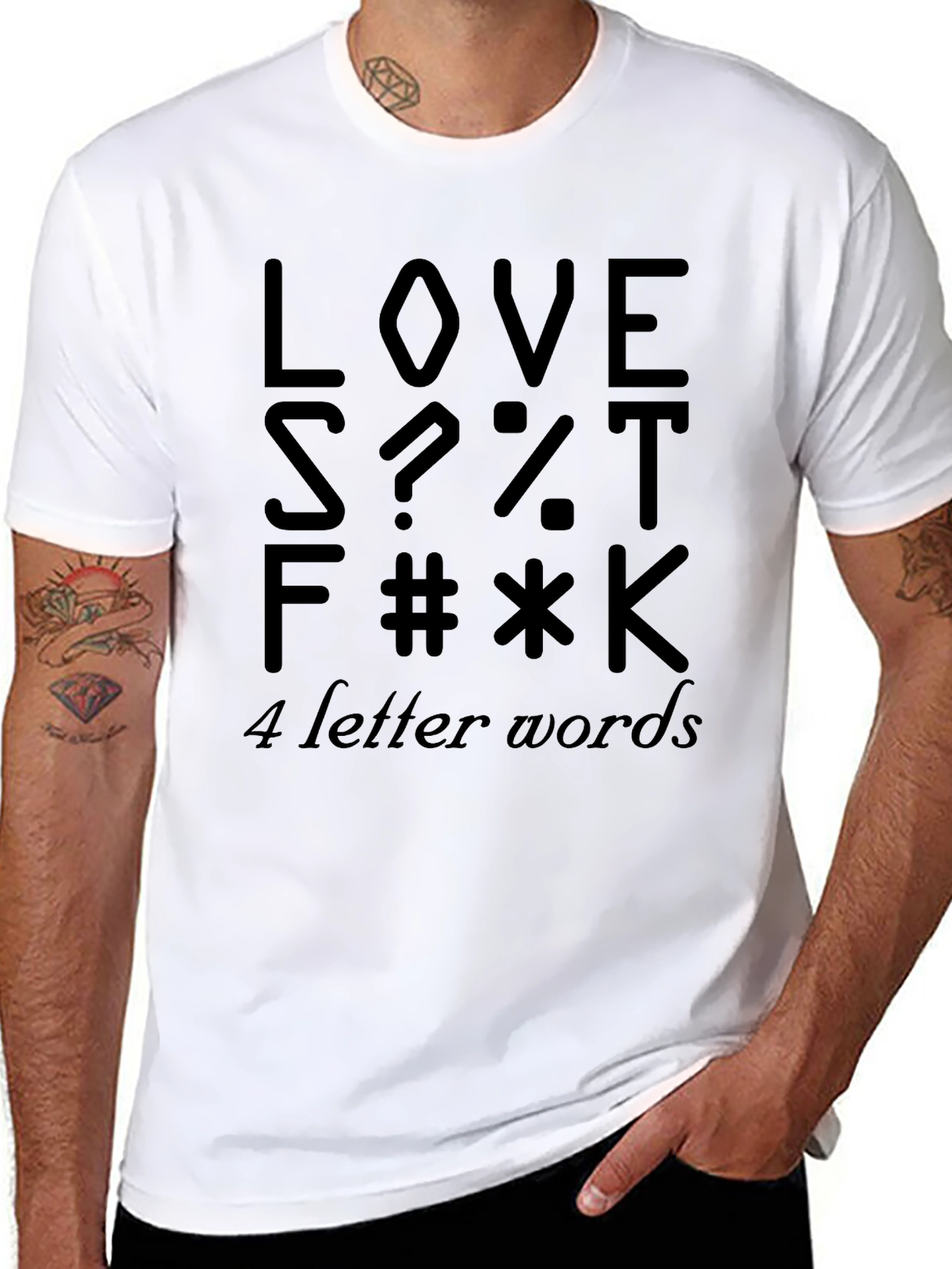 Funny Four Letter Word Graphic Novelty T-Shirt