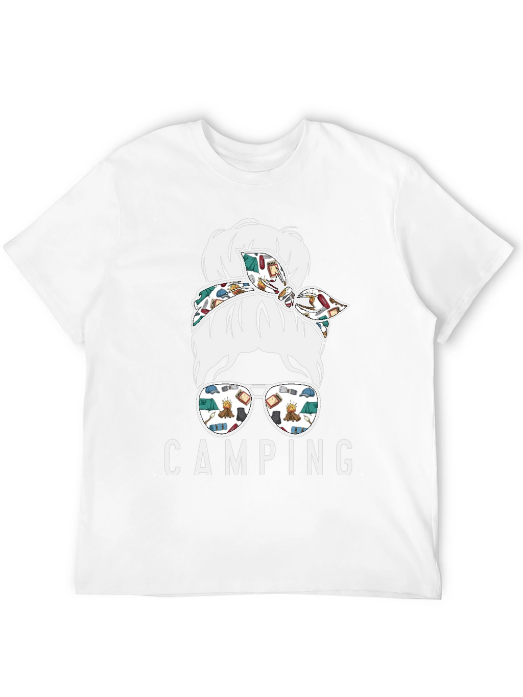 Camping Messy Bun T-Shirt - Adventure Ready