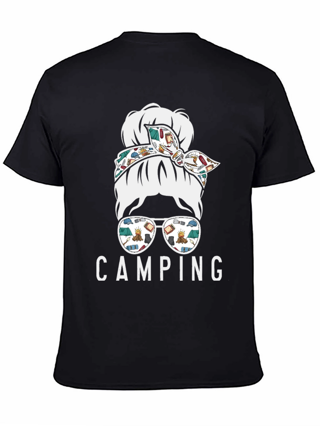 Camping Messy Bun T-Shirt - Adventure Ready