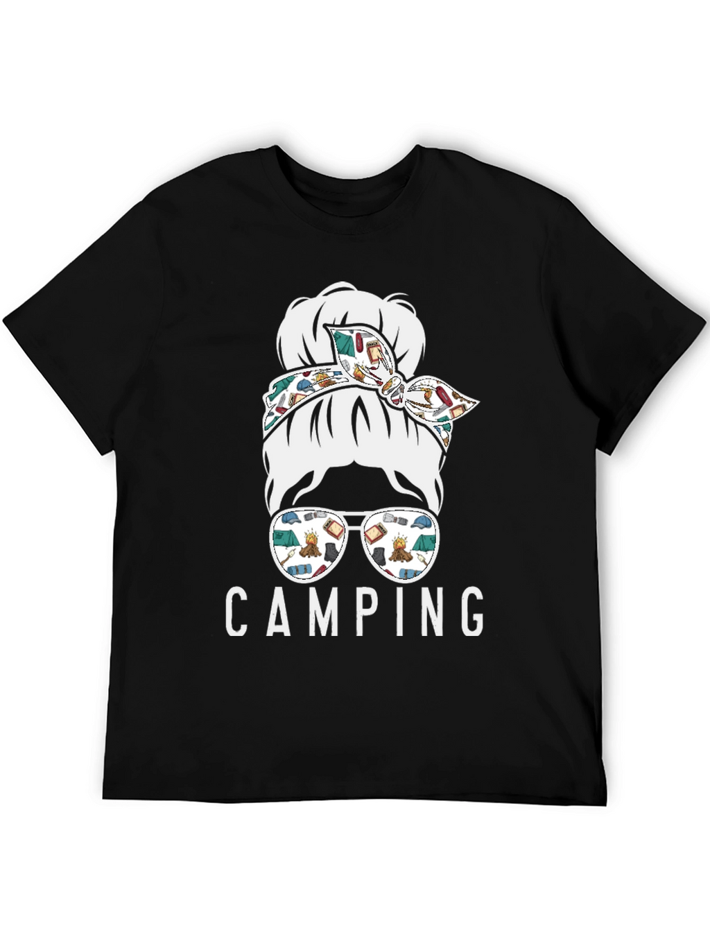 Camping Messy Bun T-Shirt - Adventure Ready