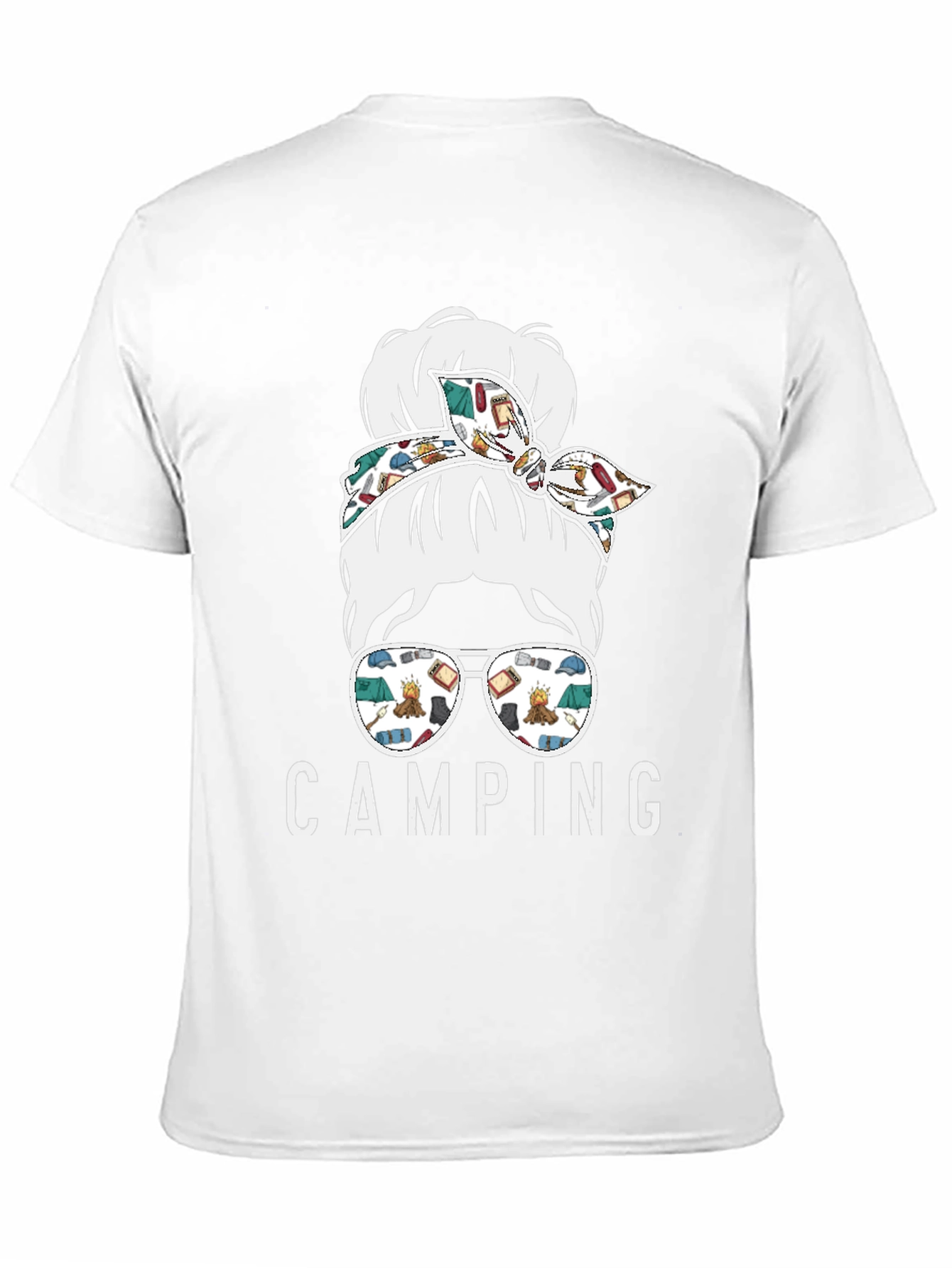 Camping Messy Bun T-Shirt - Adventure Ready