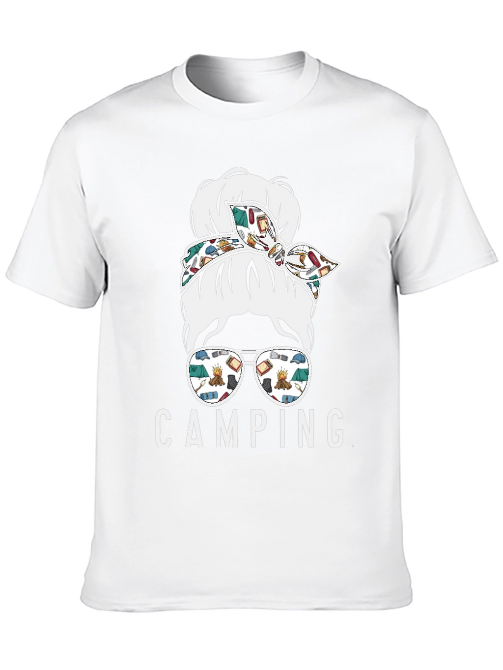 Camping Messy Bun T-Shirt - Adventure Ready