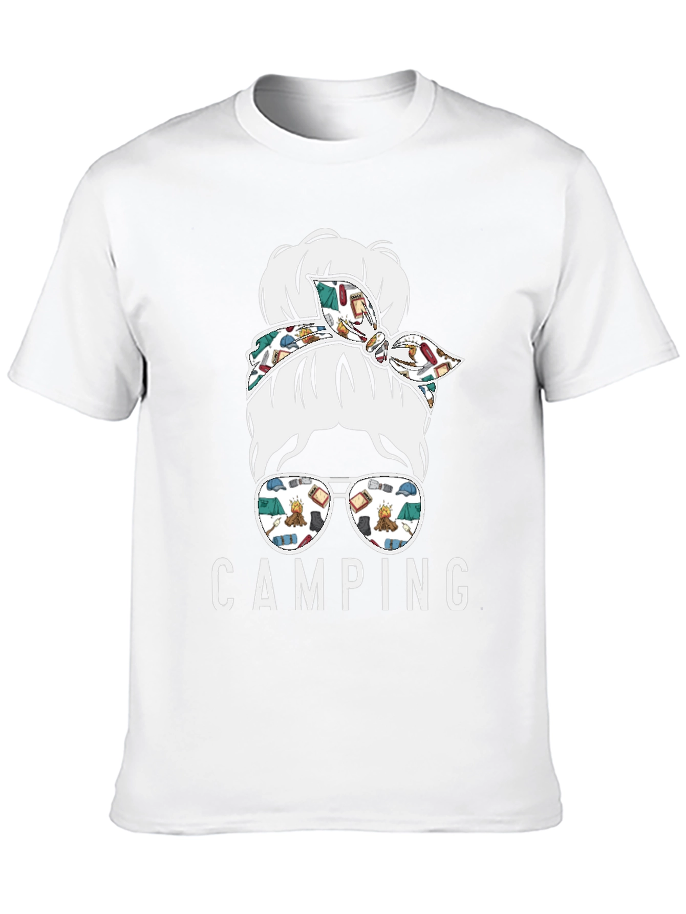 Camping Messy Bun T-Shirt - Adventure Ready