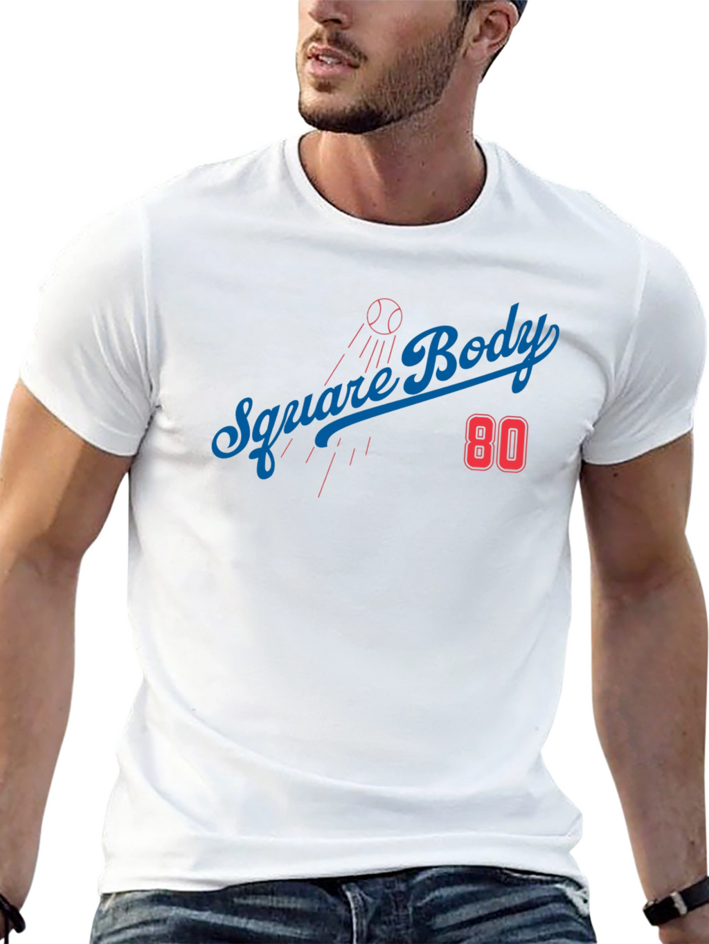 Square Body 80 T-Shirt - Baseball Inspired Graphic Tee