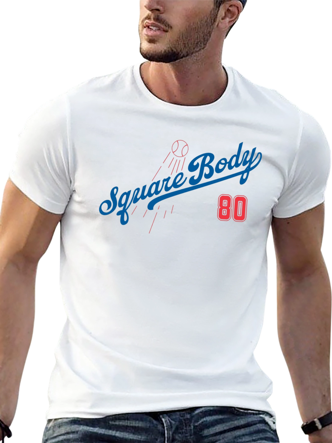 Square Body 80 T-Shirt - Baseball Inspired Graphic Tee