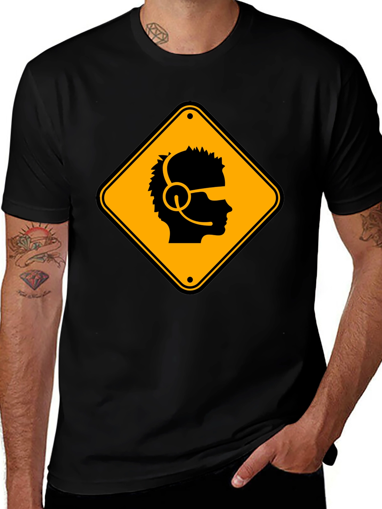 Gamer Hazard T-Shirt - Black Cotton Crew Neck Tee
