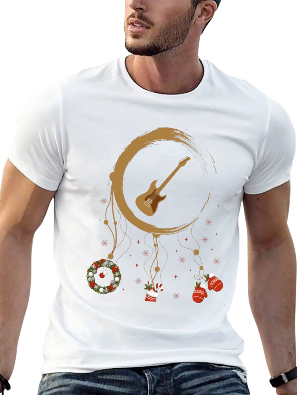 Guitar Christmas Dreamcatcher T-Shirt