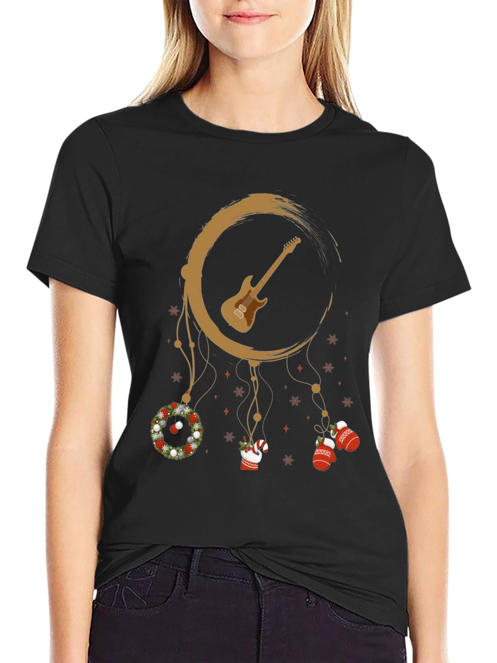 Guitar Christmas Dreamcatcher T-Shirt