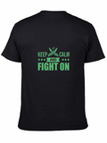 Keep Calm and Fight On Black T-Shirt