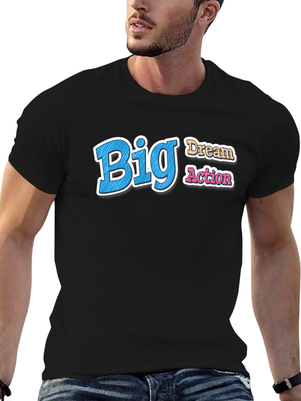 Big Dream Action Graphic Tee - Black