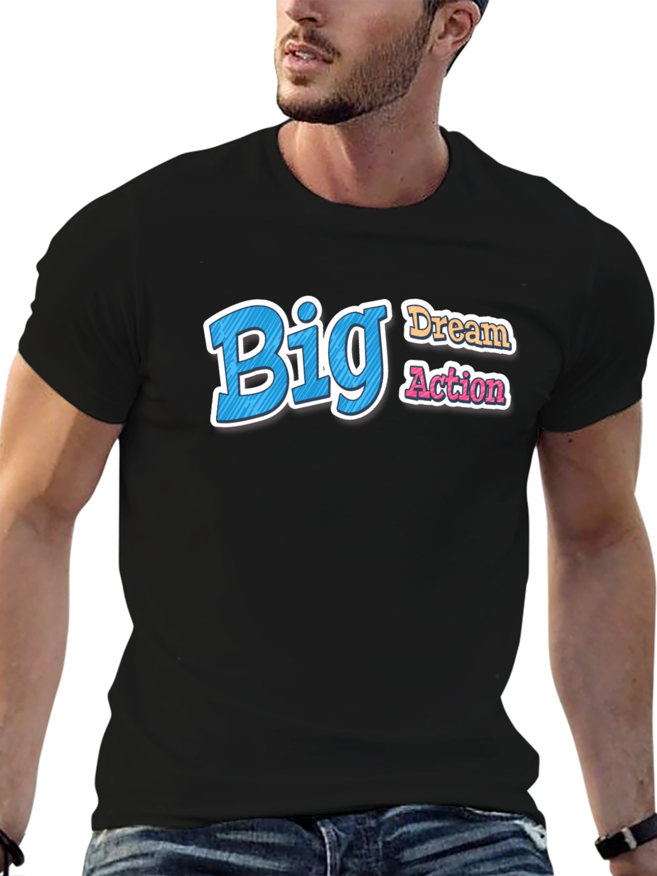 Big Dream Action Graphic Tee - Black