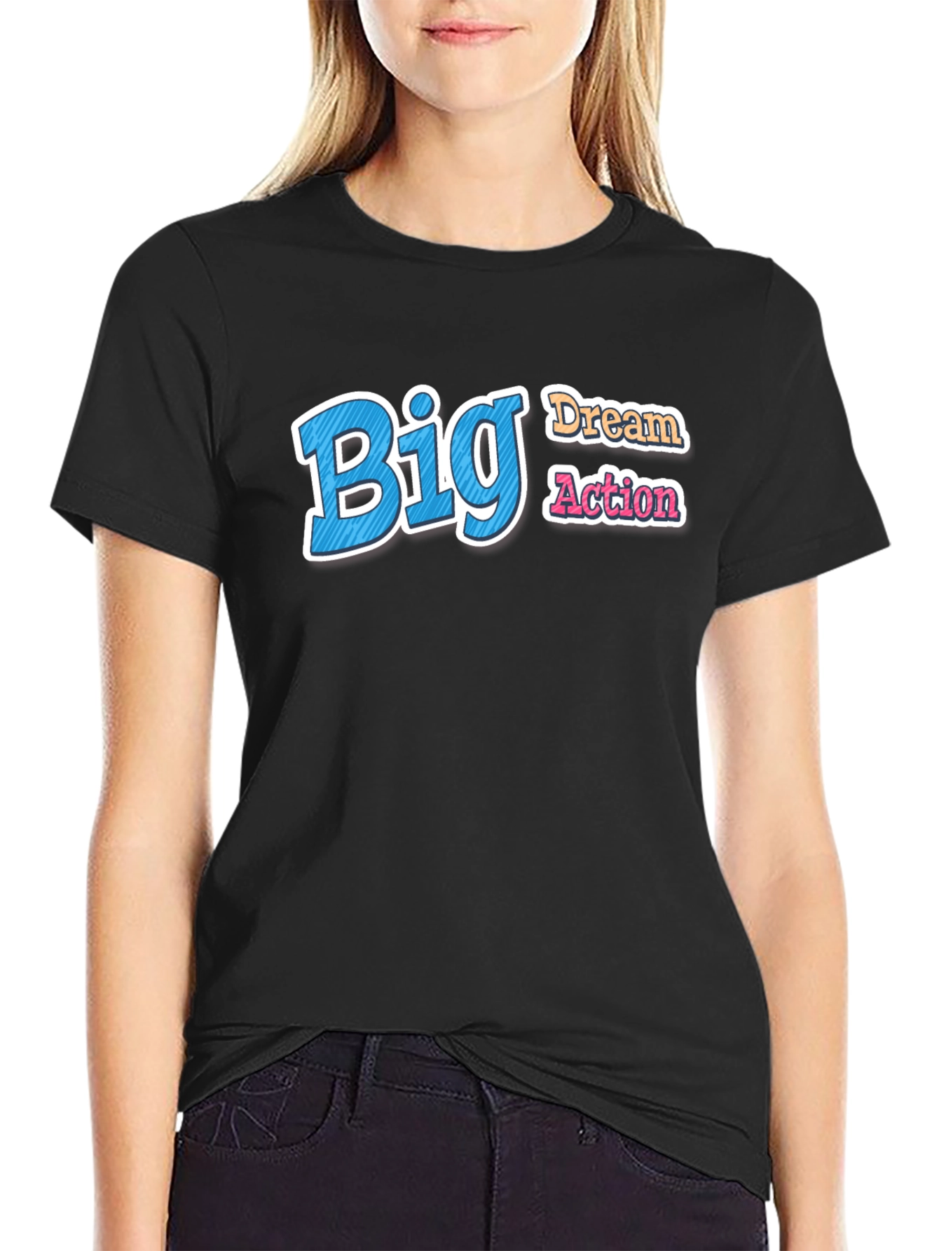 Big Dream Action Graphic Tee - Black