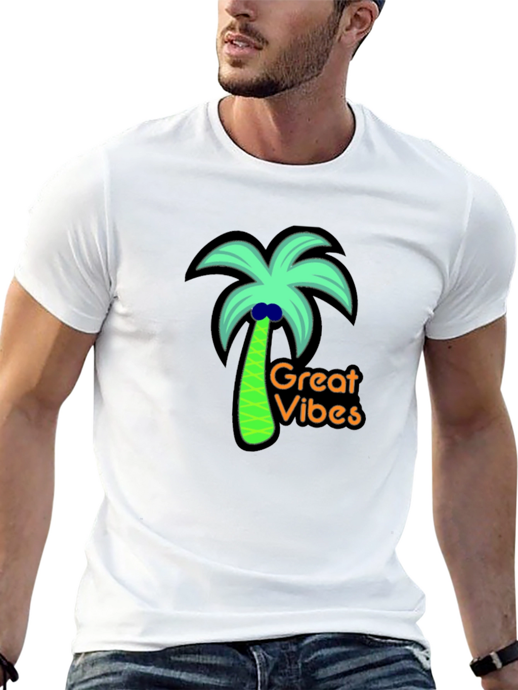 Great Vibes Palm Tree Graphic Tee