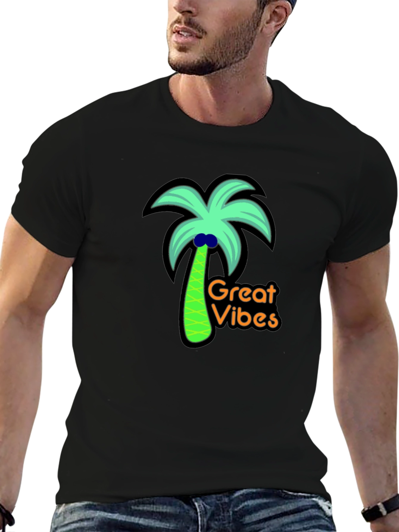 Great Vibes Palm Tree Graphic Tee
