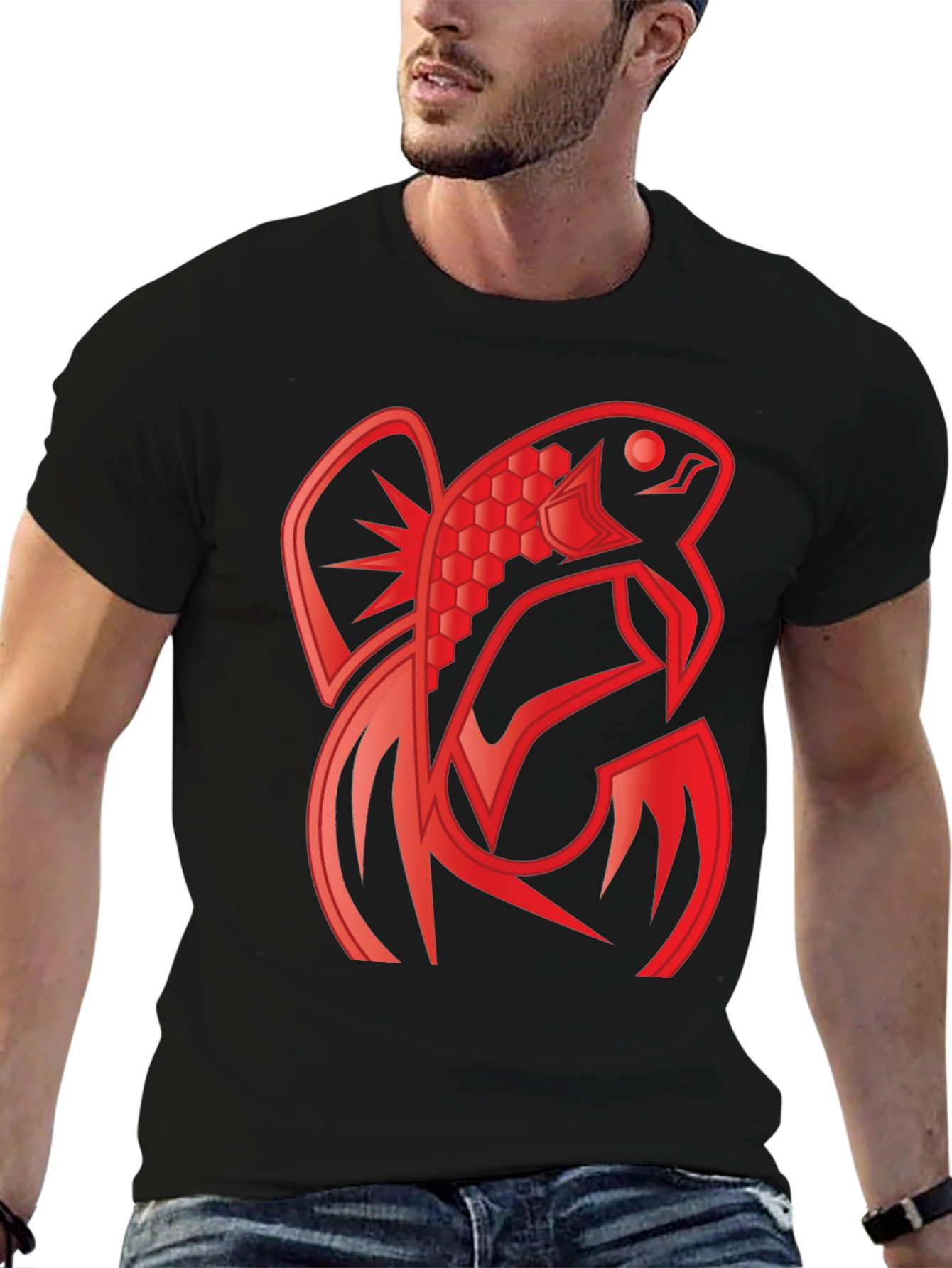 Red Fish Graphic Tee - Unique Design