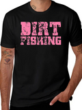 Dirt Fishing Graphic T-Shirt - Black