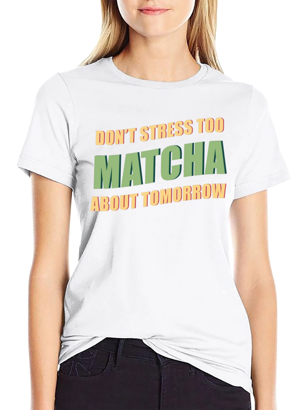 Dont Stress Too Matcha Black T-Shirt