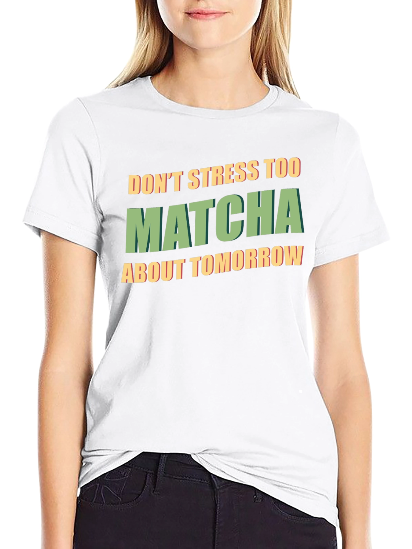 Dont Stress Too Matcha Black T-Shirt