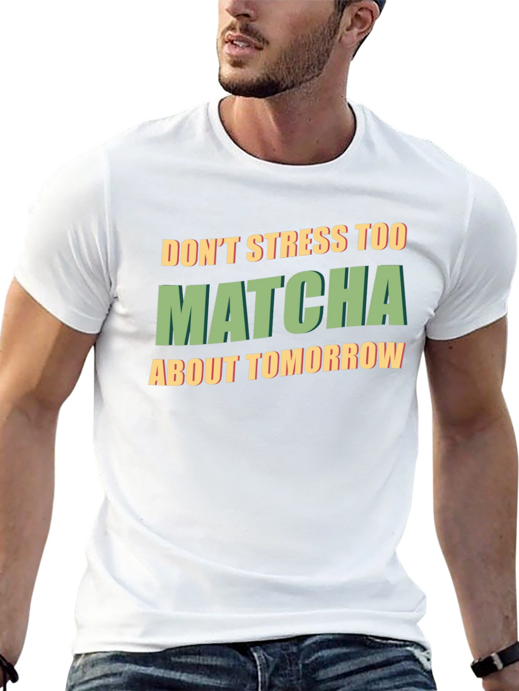 Dont Stress Too Matcha Black T-Shirt