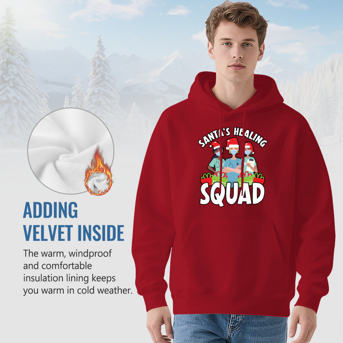 "SANTA" Hoodie - Quote Typography Graphic Sweatshirt for Statement Makers