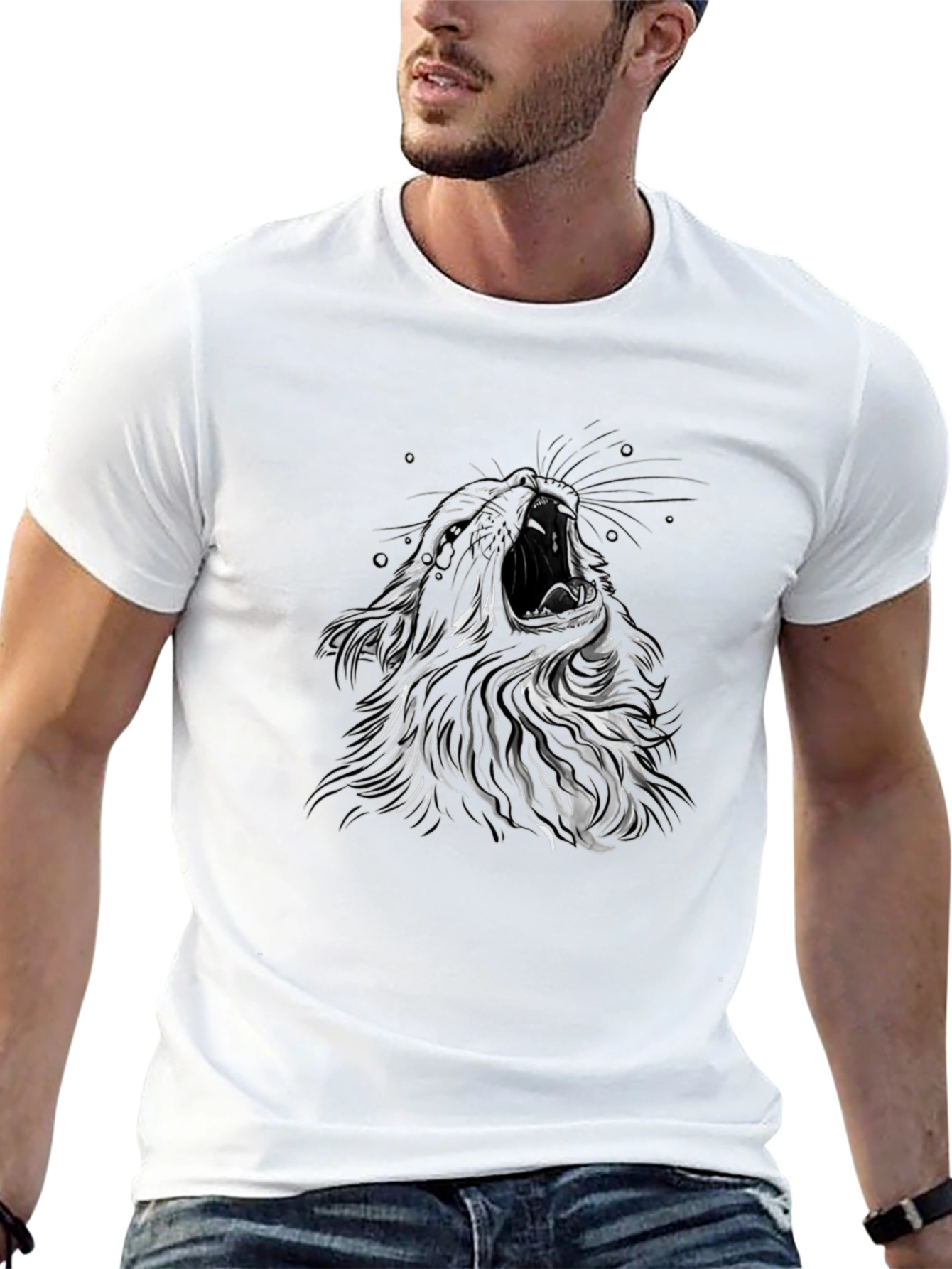 Roaring Lion Graphic T-Shirt - Mens Black Tee