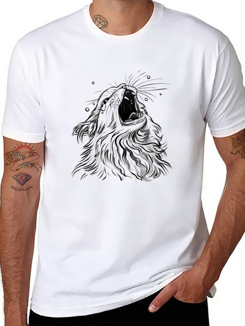 Roaring Lion Graphic T-Shirt - Mens Black Tee