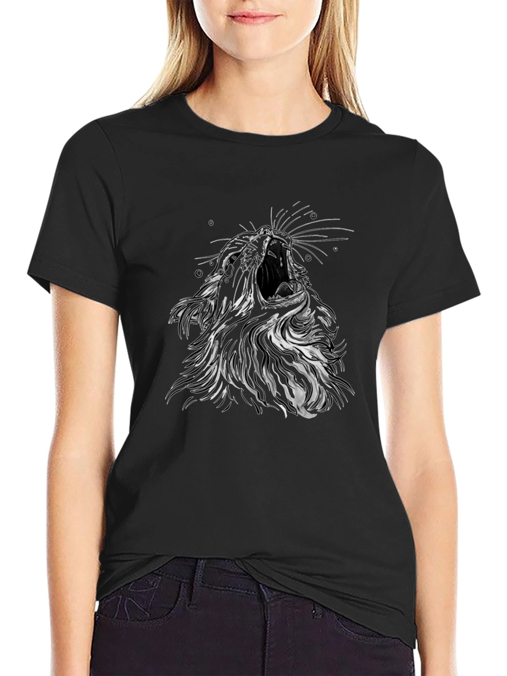Roaring Lion Graphic T-Shirt - Mens Black Tee