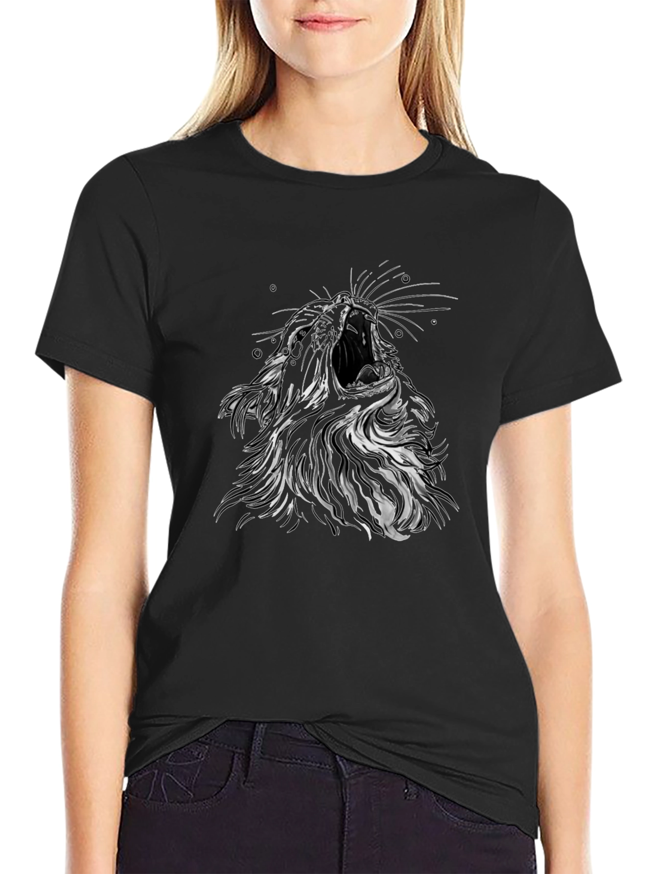 Roaring Lion Graphic T-Shirt - Mens Black Tee