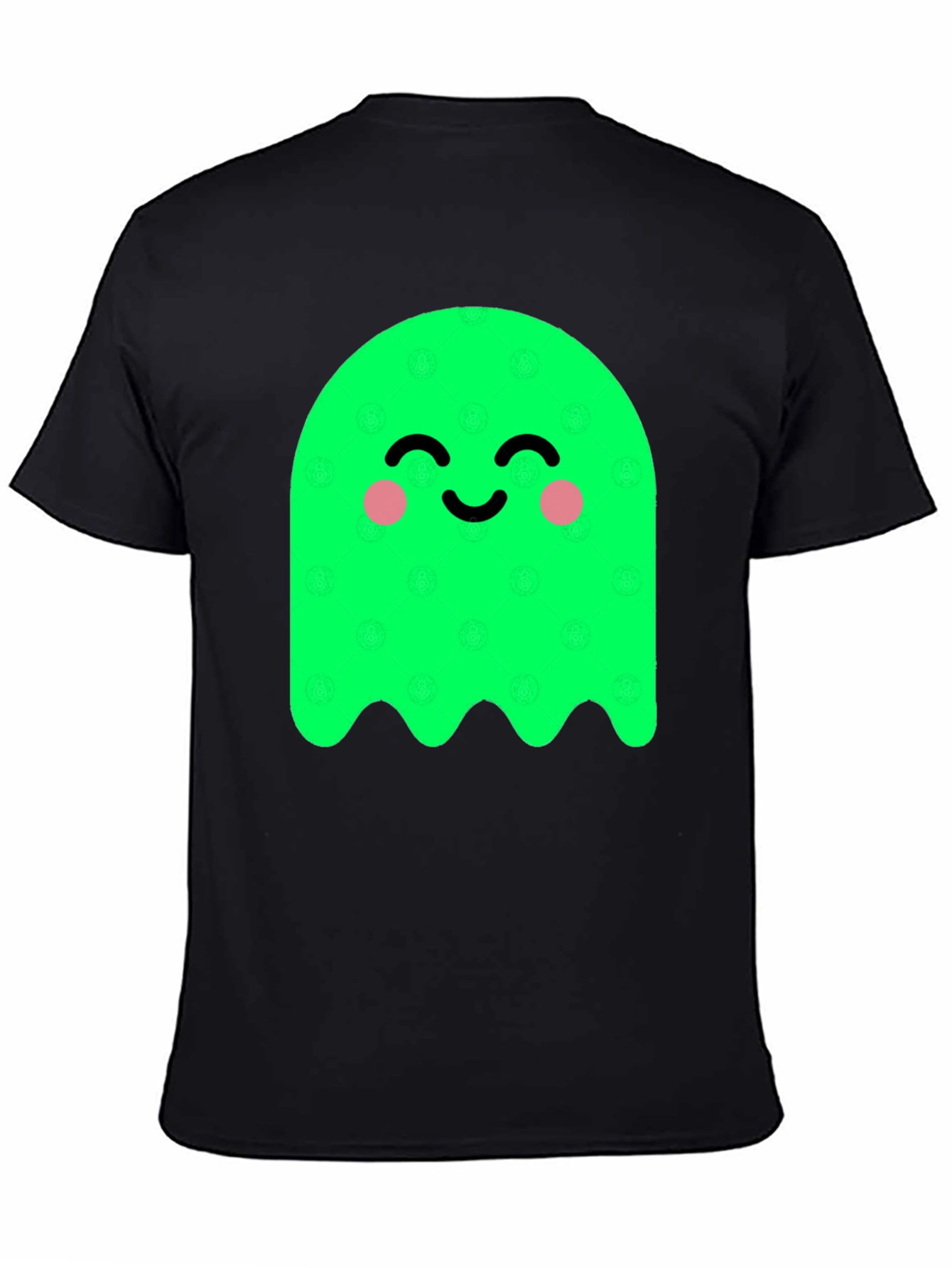 Cute Green Ghost Graphic Tee - Soft Cotton Blend