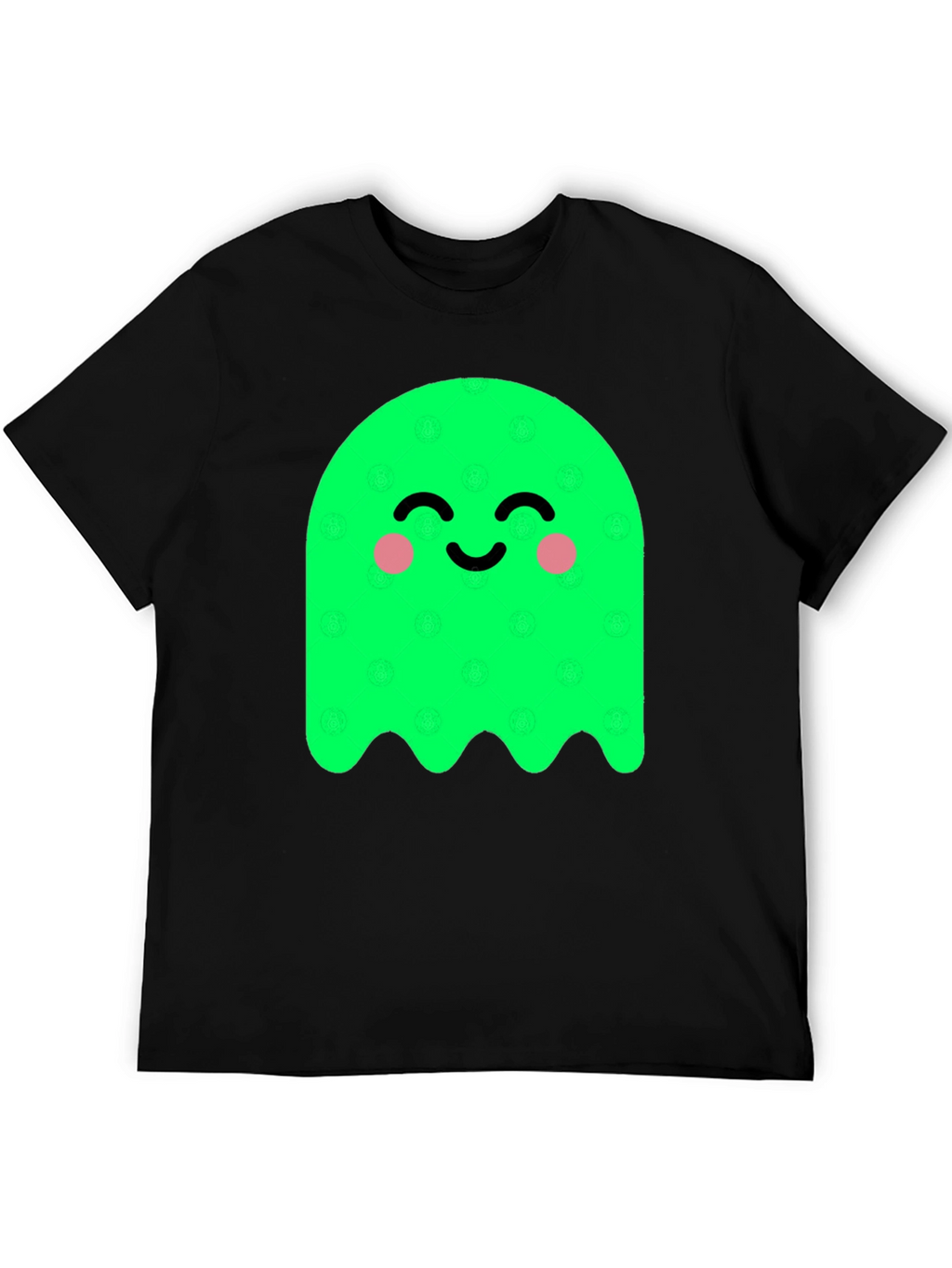 Cute Green Ghost Graphic Tee - Soft Cotton Blend