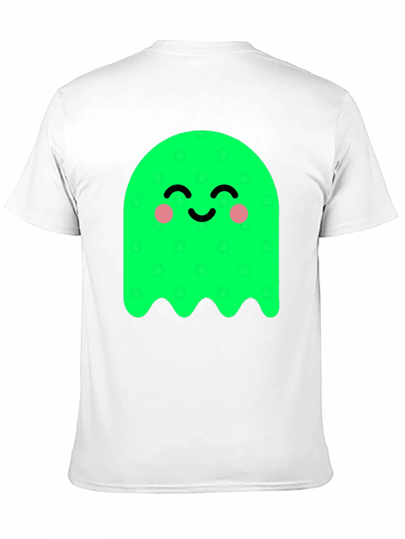 Cute Green Ghost Graphic Tee - Soft Cotton Blend