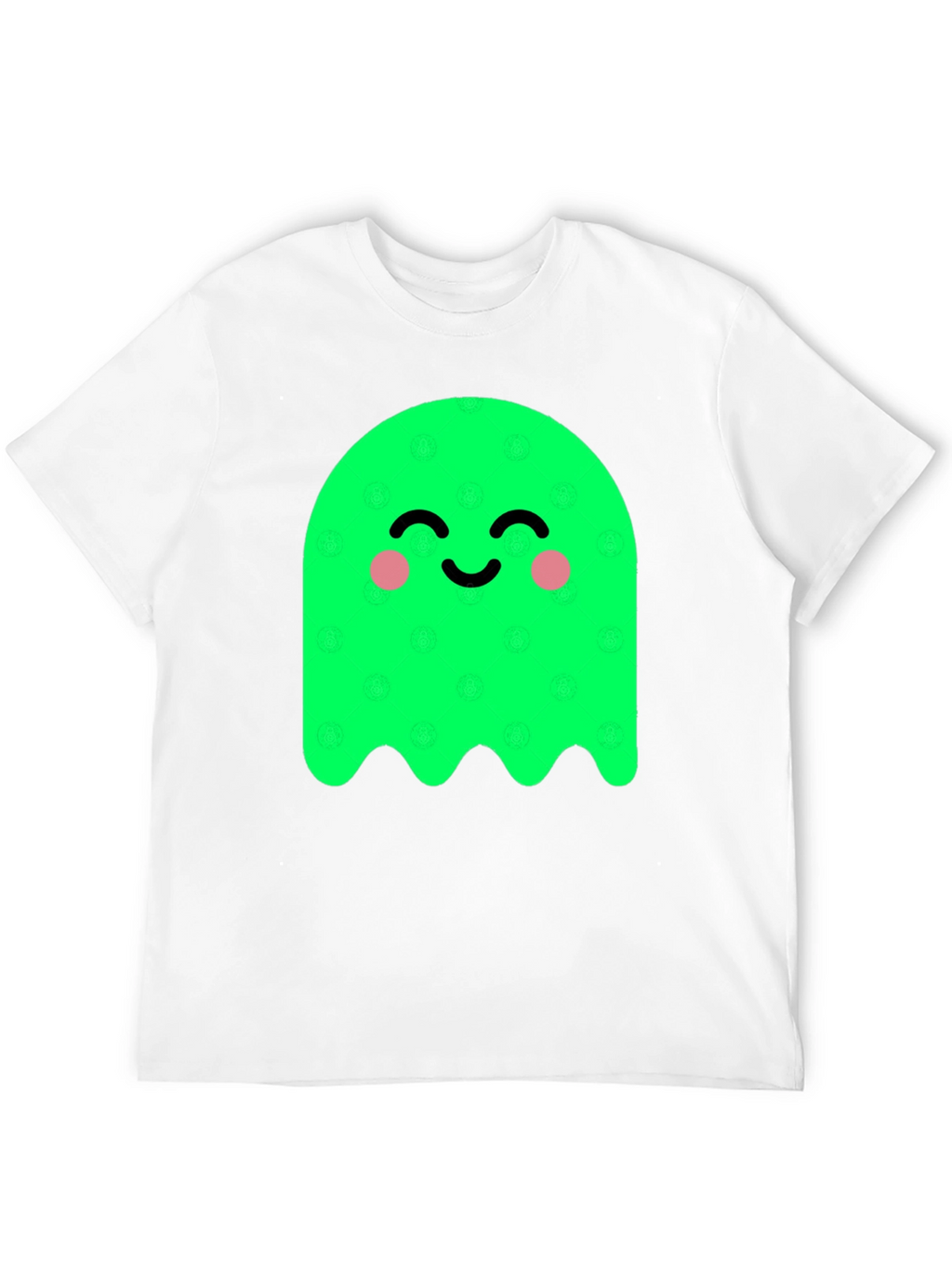 Cute Green Ghost Graphic Tee - Soft Cotton Blend