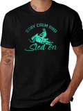 Stay Calm and Sled On Graphic T-Shirt