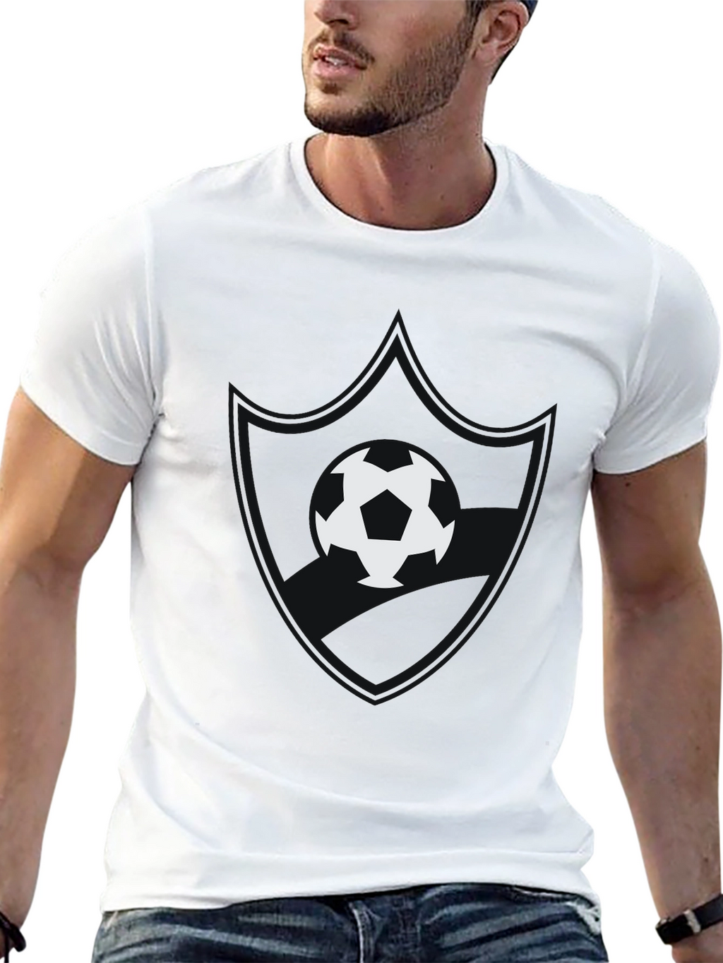Soccer Ball Graphic Black T-Shirt