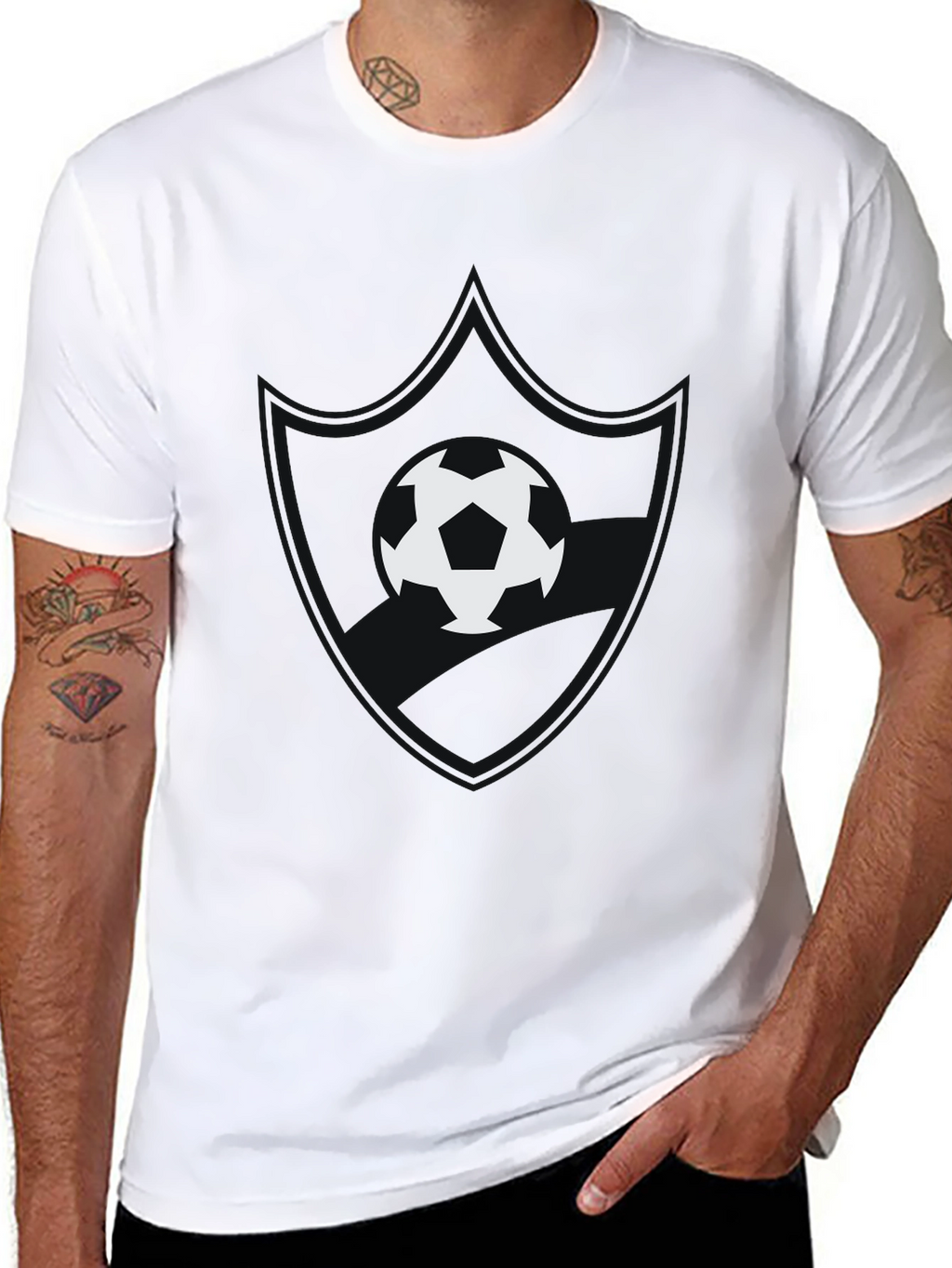 Soccer Ball Graphic Black T-Shirt