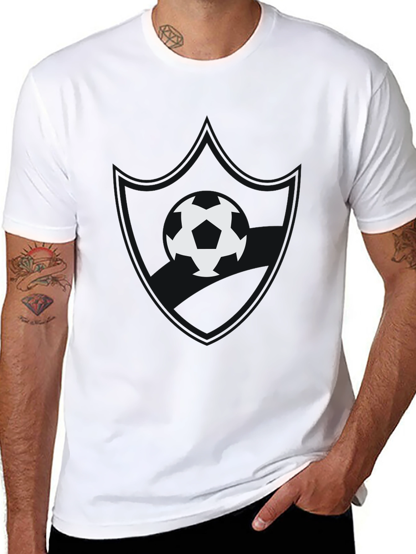 Soccer Ball Graphic Black T-Shirt