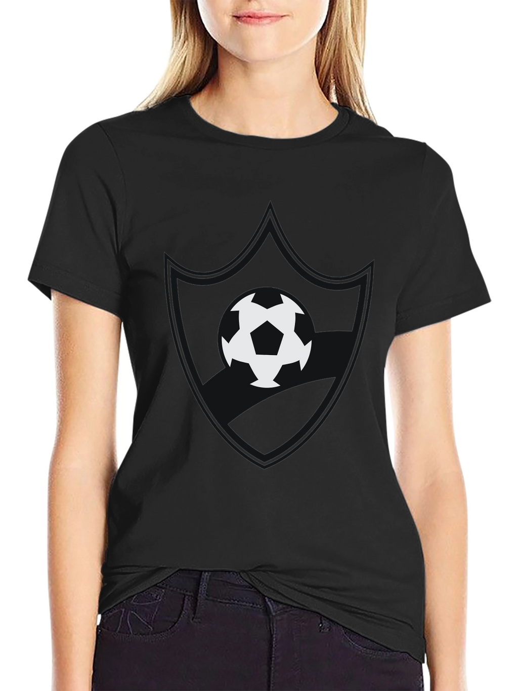 Soccer Ball Graphic Black T-Shirt