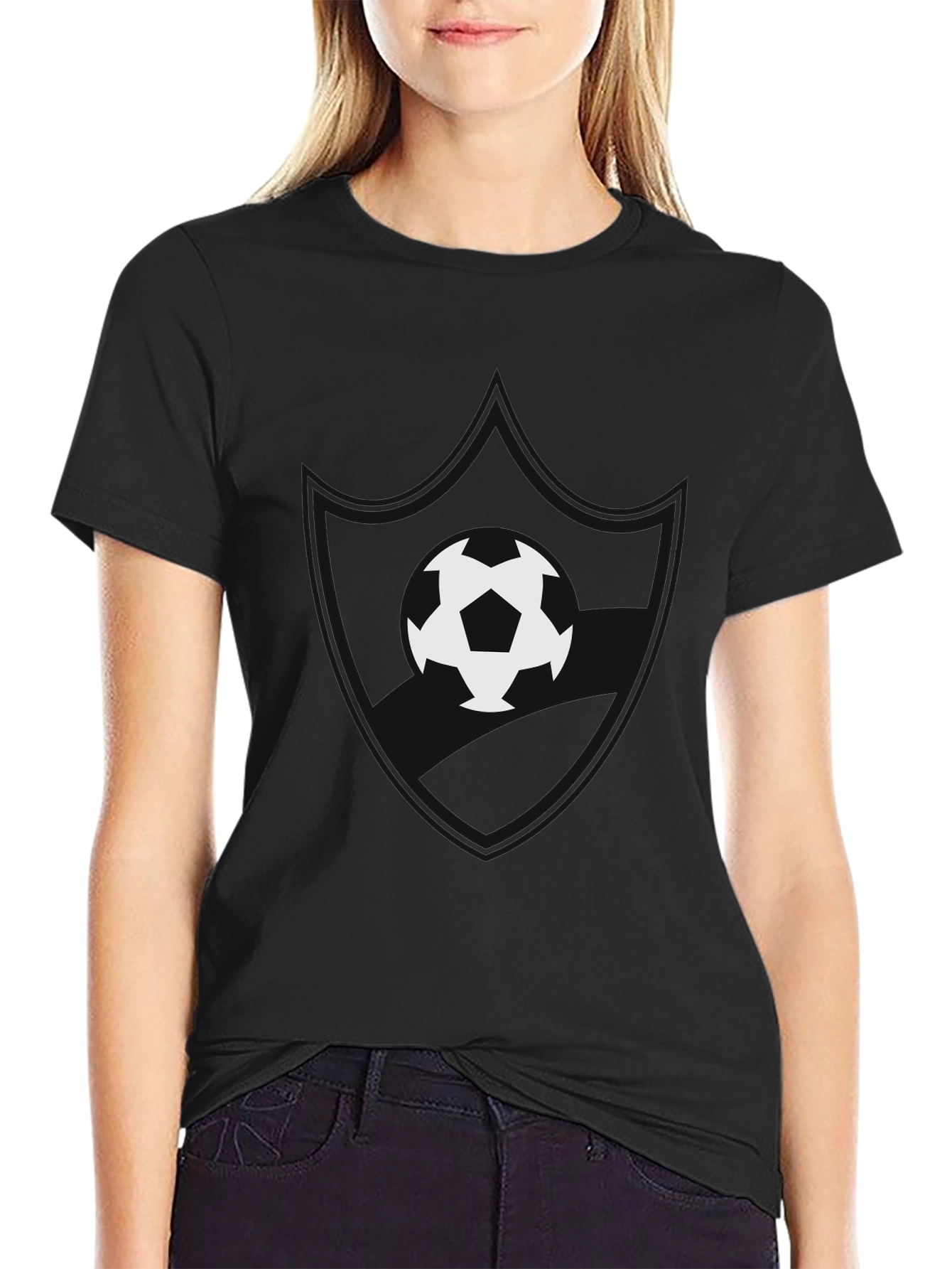 Soccer Ball Graphic Black T-Shirt