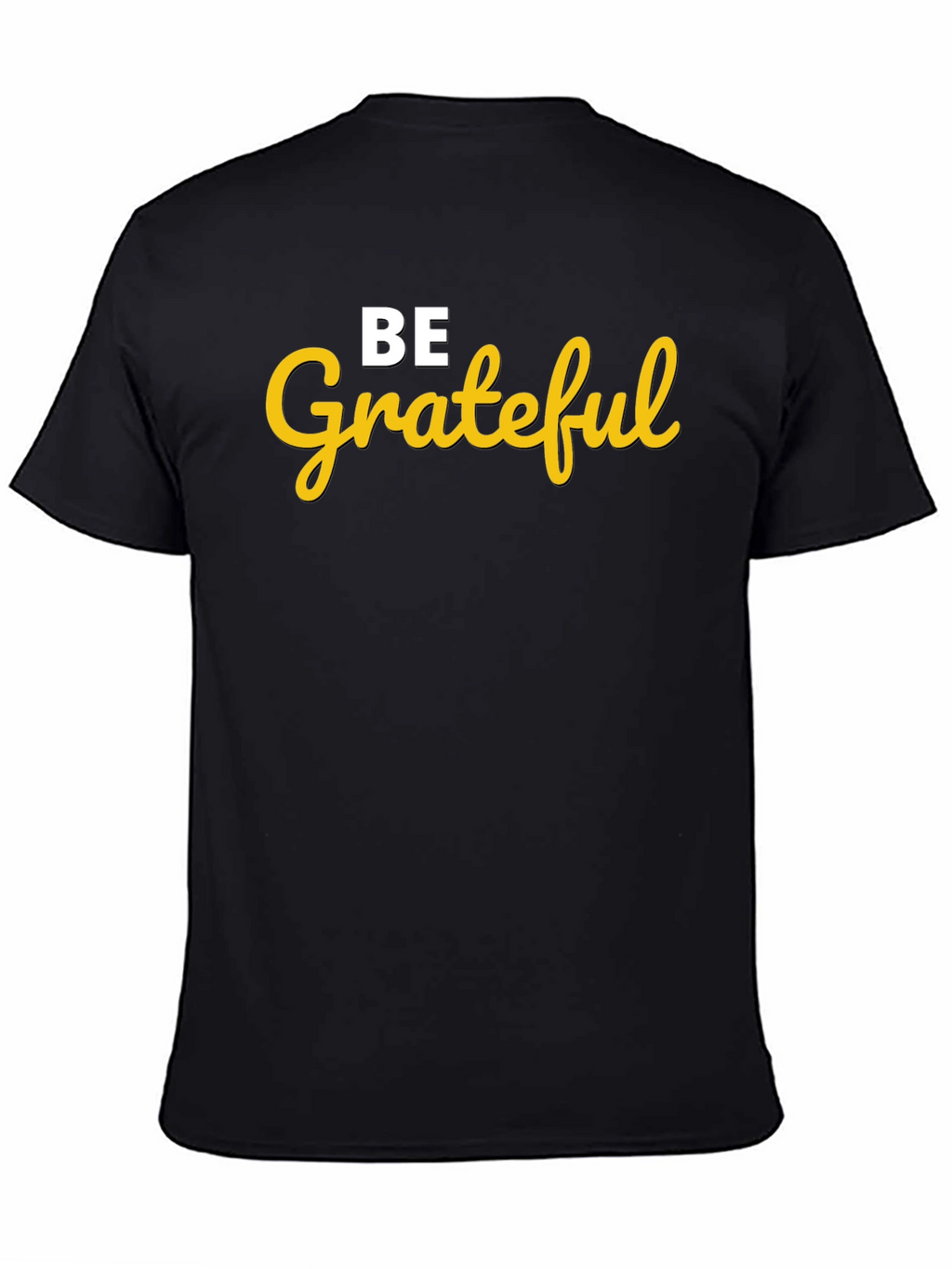 Be Grateful Graphic Tee - Black Cotton Blend