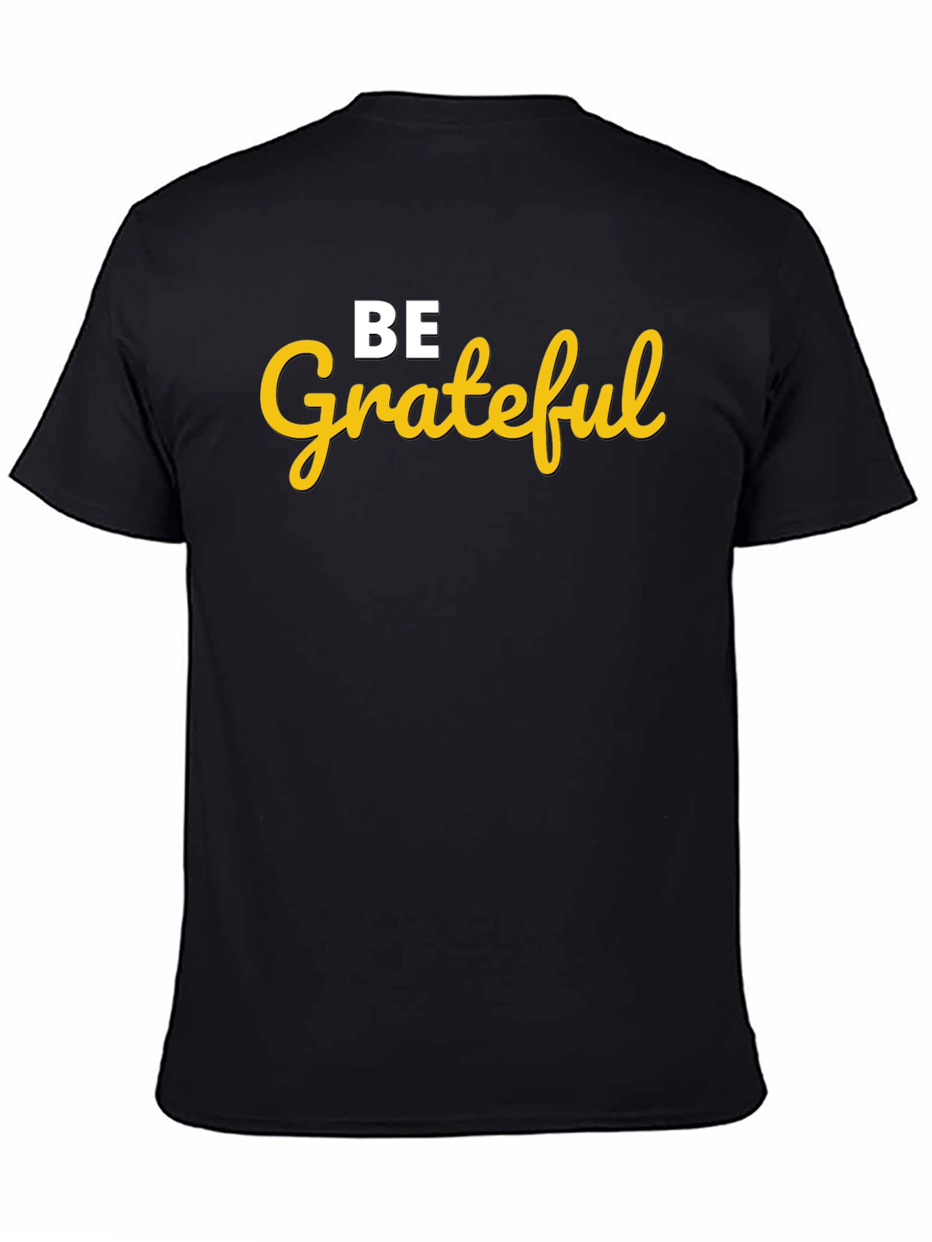 Be Grateful Graphic Tee - Black Cotton Blend
