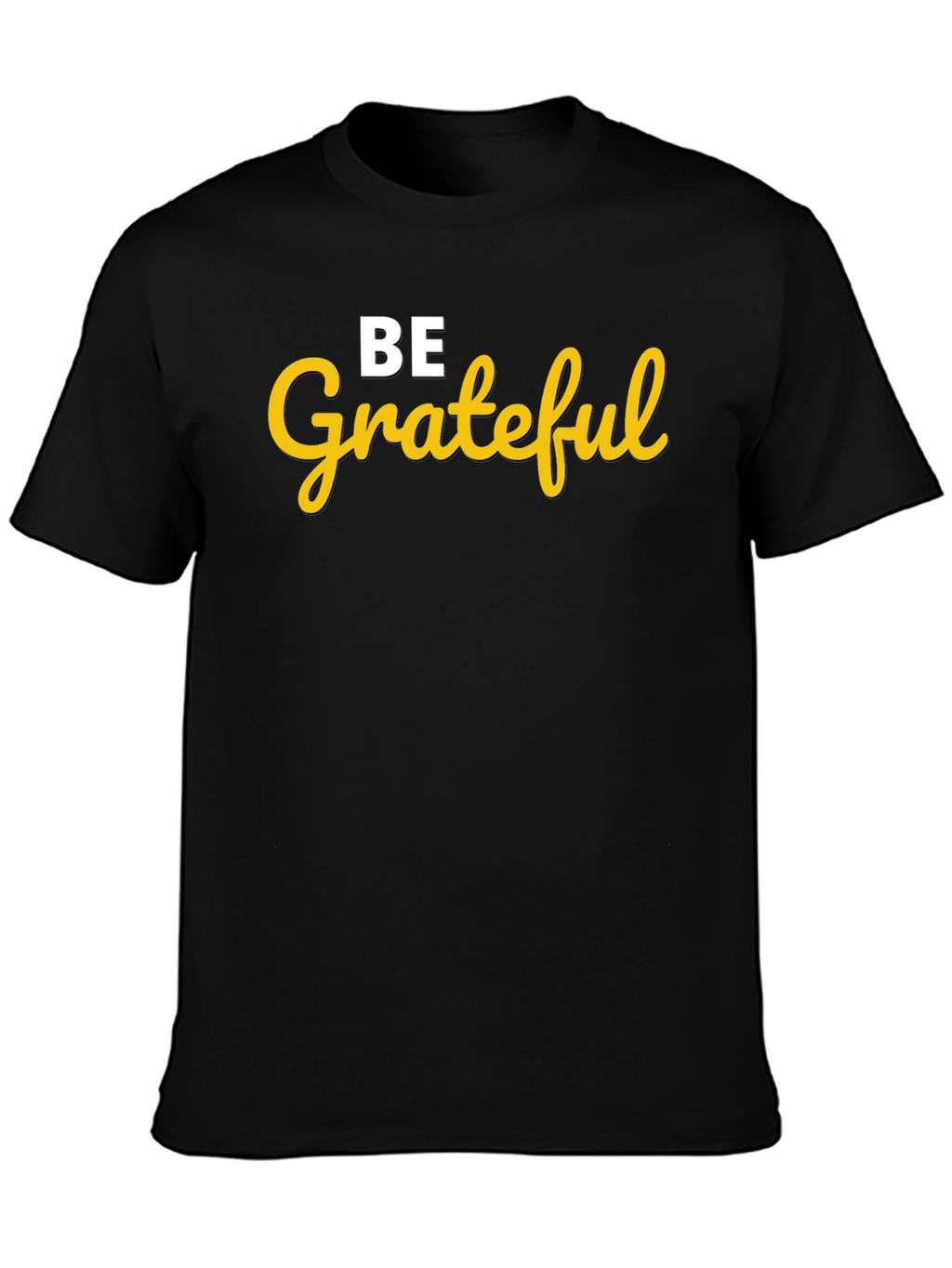 Be Grateful Graphic Tee - Black Cotton Blend