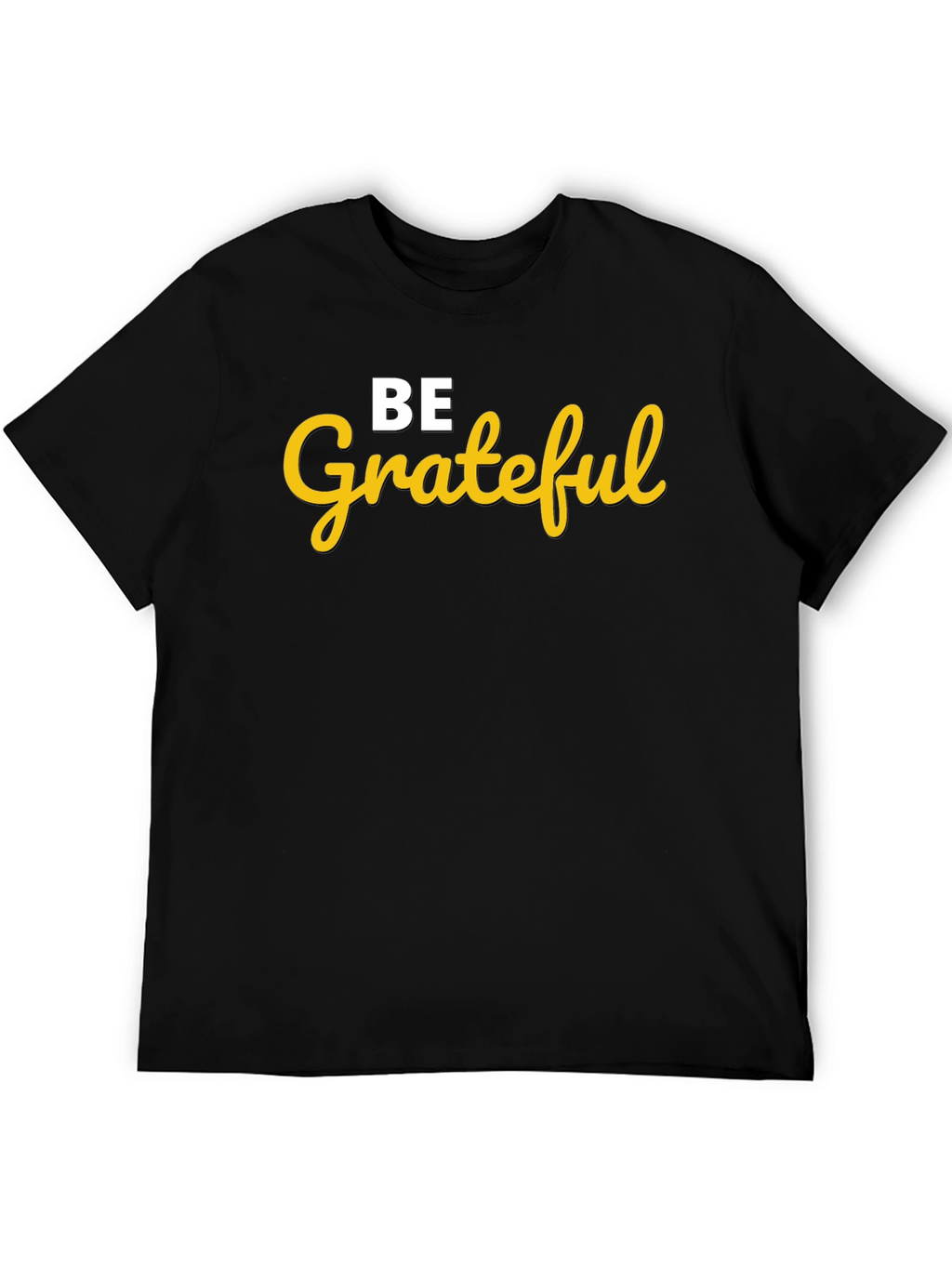 Be Grateful Graphic Tee - Black Cotton Blend