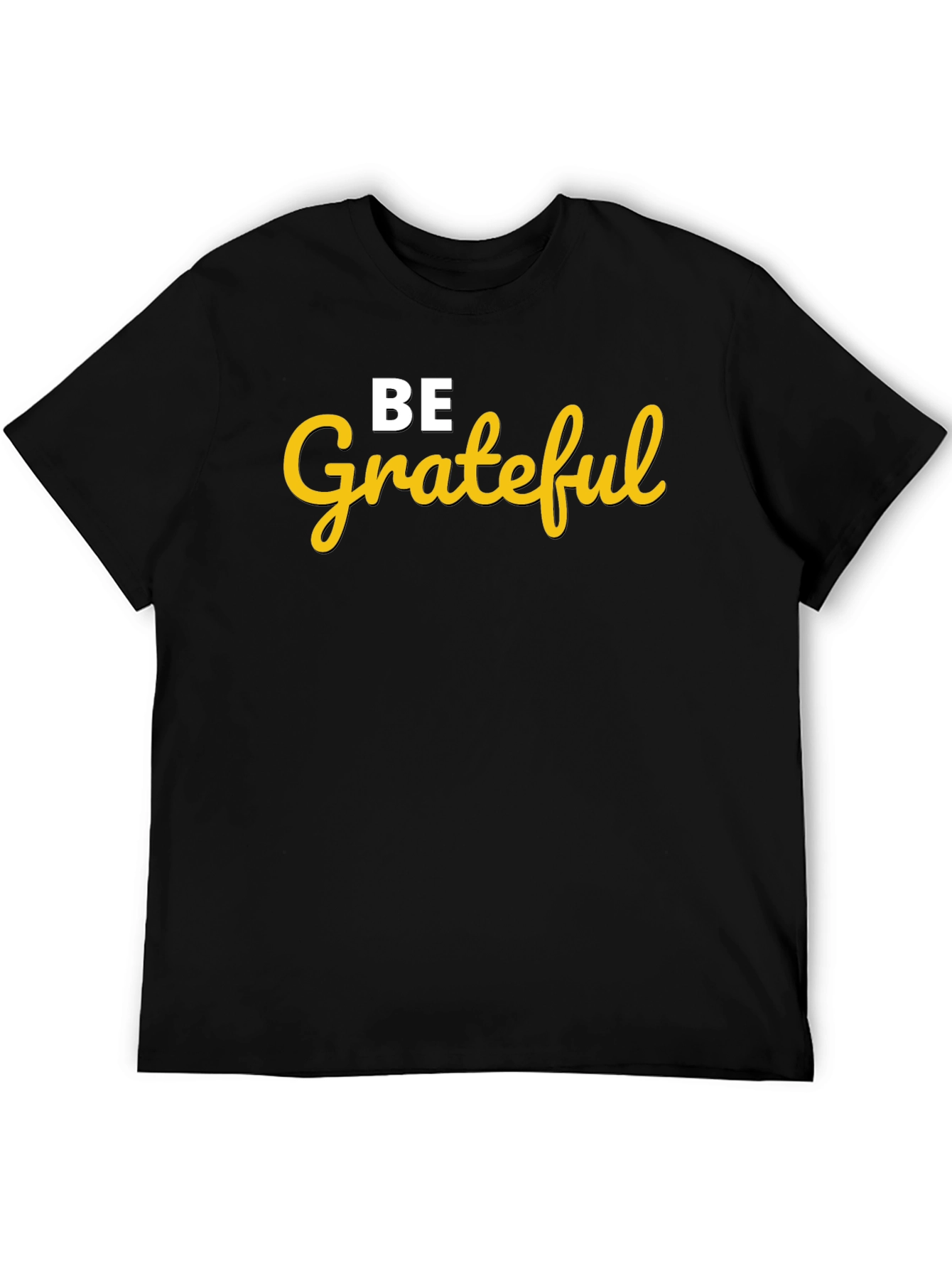 Be Grateful Graphic Tee - Black Cotton Blend