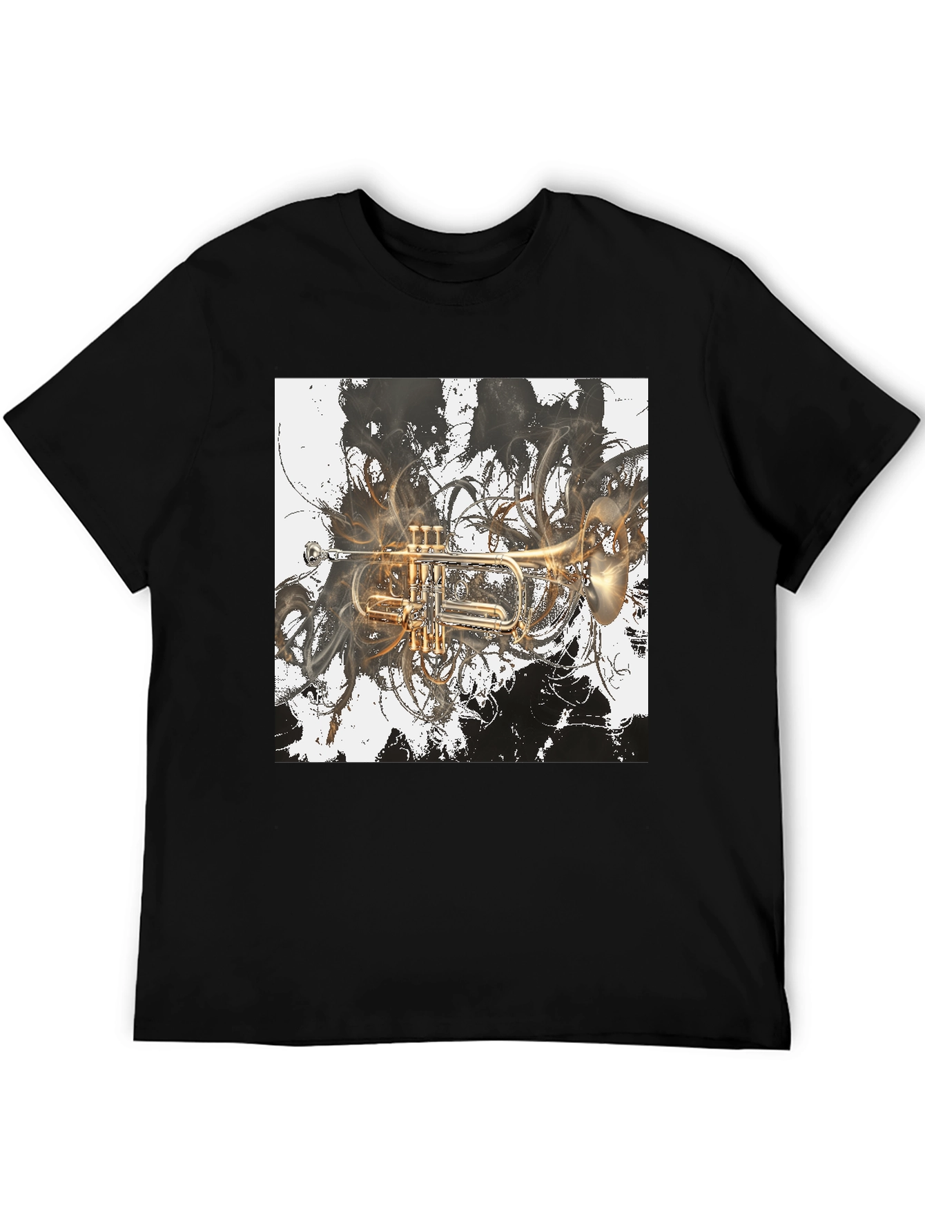 Abstract Trumpet Graphic Tee - Stylish Musicians T-Shirt