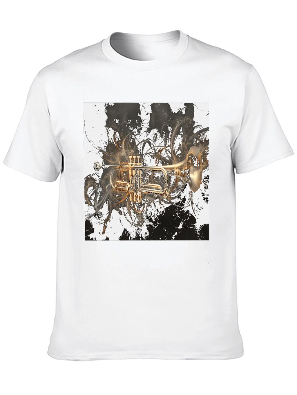 Abstract Trumpet Graphic Tee - Stylish Musicians T-Shirt