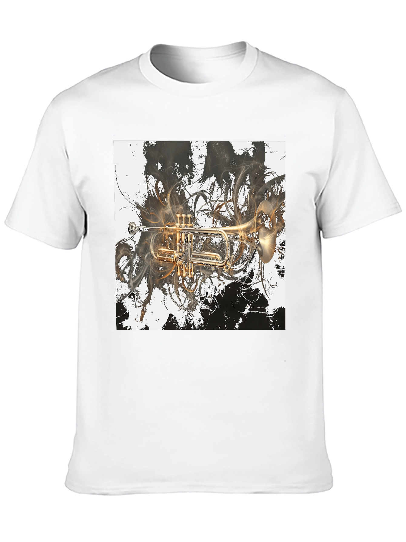 Abstract Trumpet Graphic Tee - Stylish Musicians T-Shirt