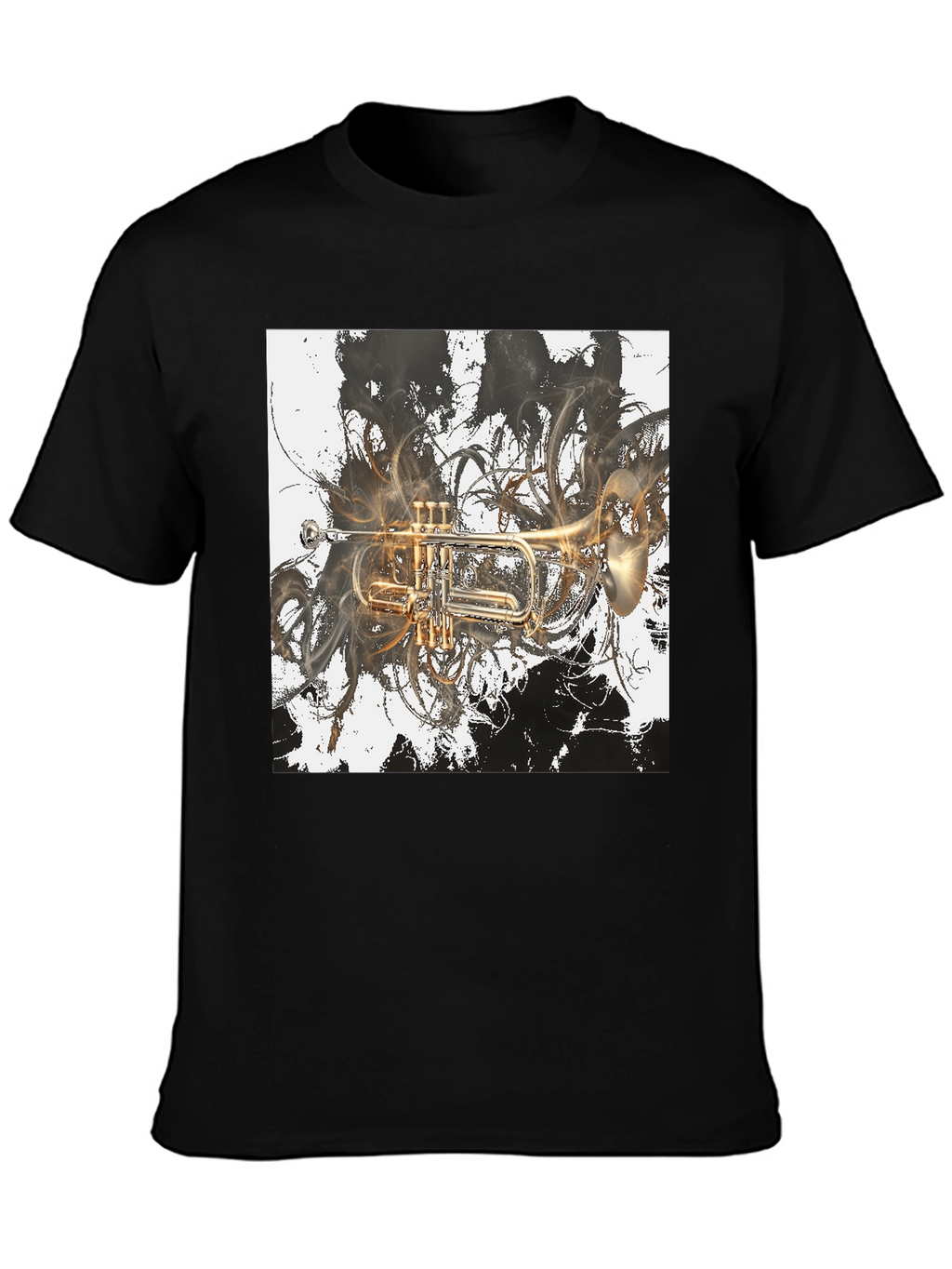 Abstract Trumpet Graphic Tee - Stylish Musicians T-Shirt