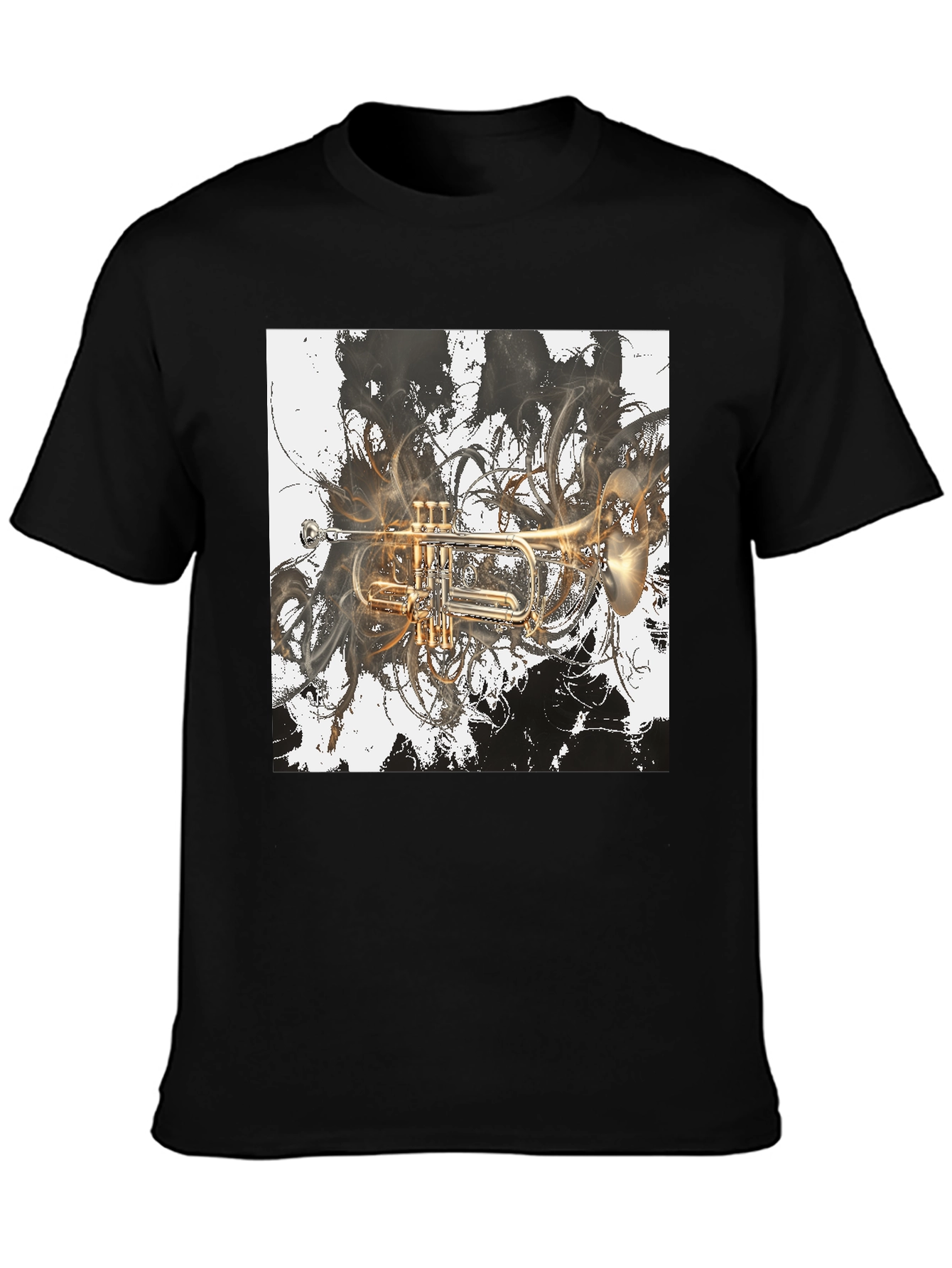 Abstract Trumpet Graphic Tee - Stylish Musicians T-Shirt