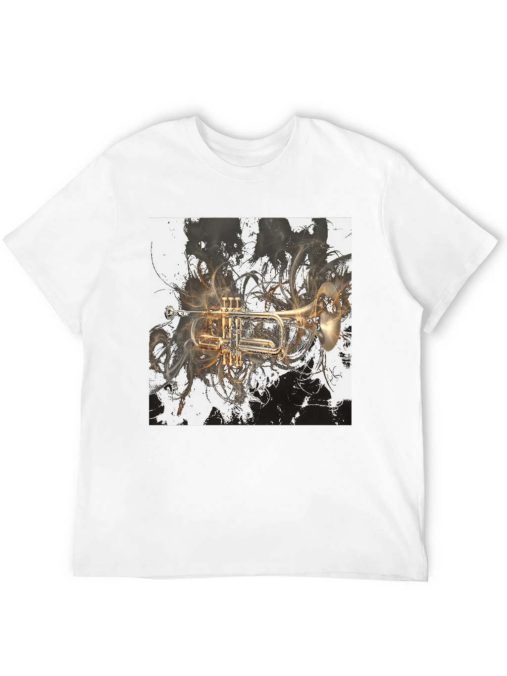 Abstract Trumpet Graphic Tee - Stylish Musicians T-Shirt